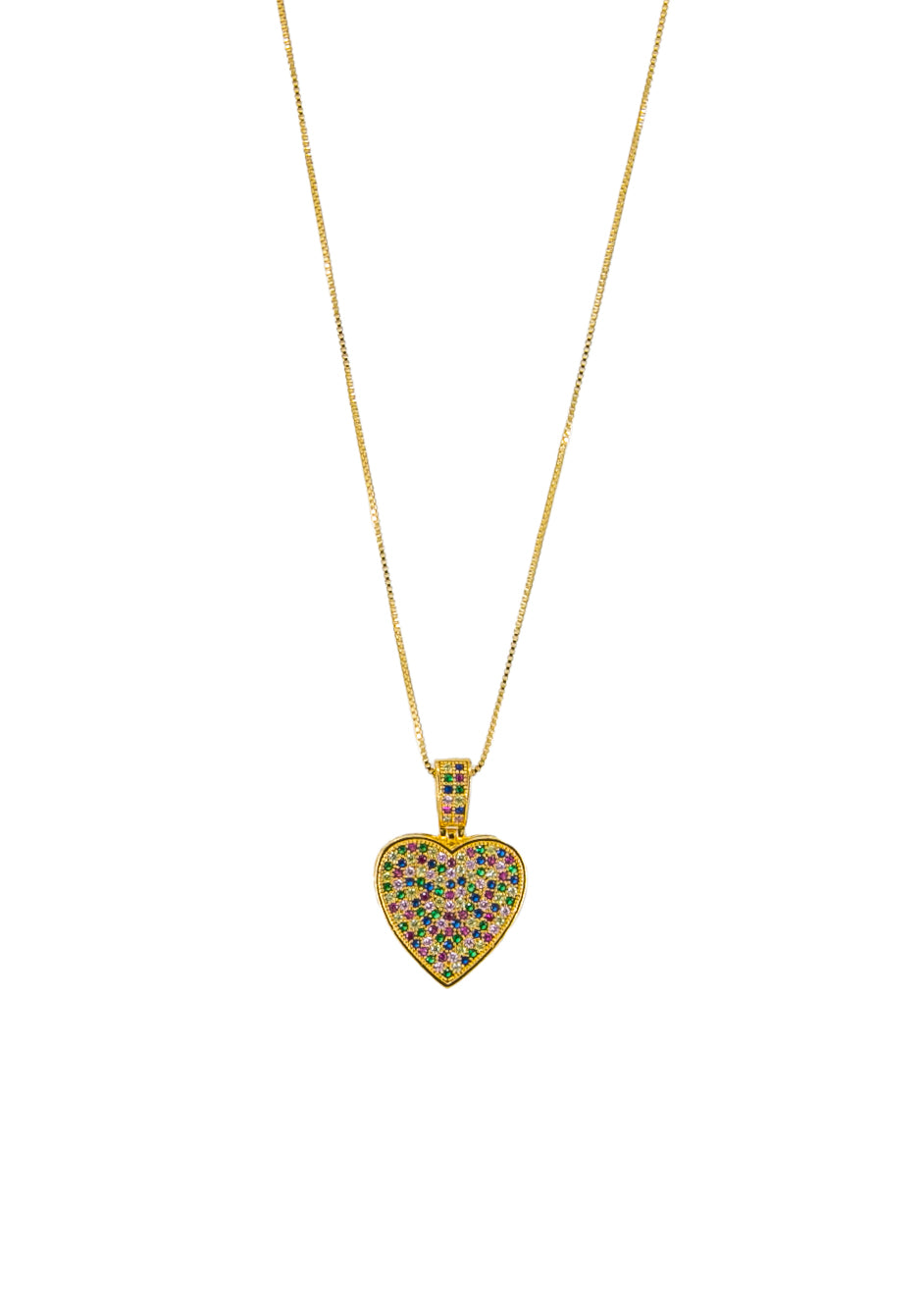 Emma Multicolored Heart Pendant Necklace