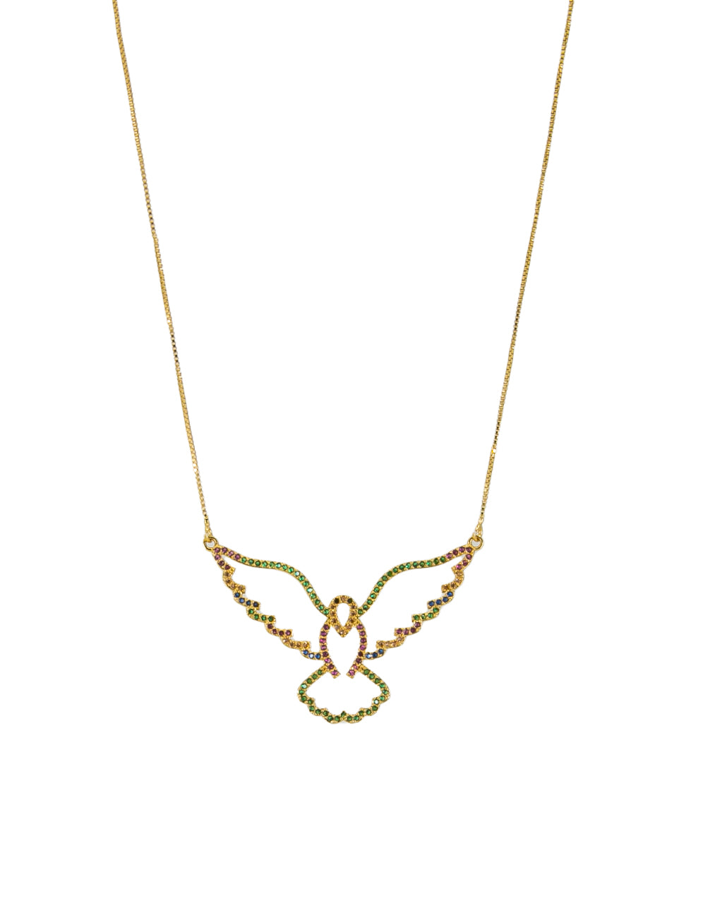 Isabela Multicolored Dove Pendant Necklace